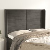  Uzglavlje s ušima tamnosivo 147x16x118/128 cm baršunasto | shoptok.hr