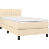  Krevet box spring s madracem LED krem 90x200 cm od tkanine | shoptok.hr
