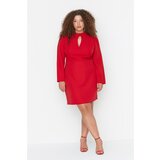 Trendyol Curve Red Collar Detailed Woven Dress Cene