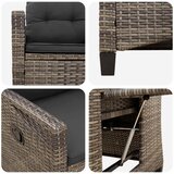  Ležaljka u vrtu Siva i tamno siva 56 x 60 x 112 cm poliratan | shoptok.hr