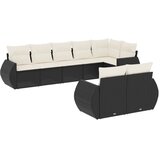  8-dijelni set vrtnih sofa od poliratana s jastucima crni Crna 71 x 62 x 69 cm | Shoptok.si