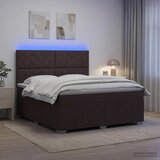  LED okvir za krevet s madracem Tamno smeđa 140 x 200 cm Tkanina | shoptok.hr