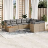  10-dijelni set vrtnih sofa s jastucima bež od poliratana | shoptok.hr
