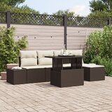 vidaXL 6-dijelni Set Sofa za Vrt s Jastučićima Smeđi Poli Ratan Cijene