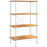 vidaXL 4-nadstropni regal s policami bel in hrast 80x40x130 cm | Shoptok.si