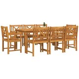  Vrtni set za objed 9 kom. 8-sjedala Smeđa Čvrsto drvo akacije 180 x 90 x 74 cm | Shoptok.si