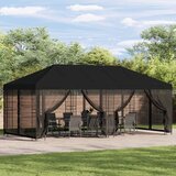 Paviljon s bočnim stranama 6 x 3 m Crna Poliester i čelik 190 | shoptok.hr