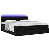 vidaXL Otomanski okvir kreveta s madracima crni 200x200cm od tkanine | shoptok.hr
