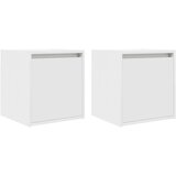  Stenske nočne omarice 2 kosa bele 38x34x40 cm | Shoptok.si