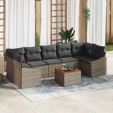  Sjedeća garnitura za vrt 8 kom. Siva poliratan 289 x 123,5 x 69 cm | shoptok.hr