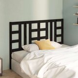  Uzglavlje za krevet crno 126 x 4 x 100 cm od masivne borovine | shoptok.hr