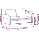  Dvosjed od tkanine krem 120 cm od umjetne kože | shoptok.hr