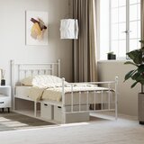 vidaXL Metalni okvir kreveta uzglavlje i podnožje bijeli 100x190 cm Cijene