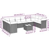  11-dijelni set vrtnih sofa od poliratana s jastucima crni | shoptok.hr