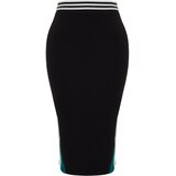 Trendyol Curve Black Color Blocked Midi Knitted Skirt | Shoptok.si