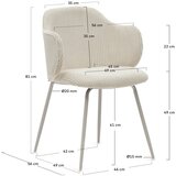 Kave Home Bež jedilni stoli iz rebrastega žameta v kompletu 2 ks Yunia – | Shoptok.si