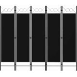 Sobna pregrada s 5 panela crna 200 x 180 cm | Eponuda.com