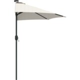 vidaXL Vrtni dežnik Peščena 294 x 150 x 223 cm blago | Shoptok.si