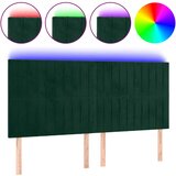  LED uzglavlje tamnozeleno 160x5x118/128 cm baršunasto | shoptok.hr