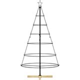  Božićno drvo u obliku čunja s stalakom Crna 150 cm Čelik | shoptok.hr