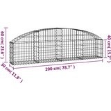  Gabionska košara s lukom 200 x 30 x 40/60 cm pocinčano željezo | shoptok.hr