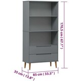  Knjižna omara MOLDE siva 85x35x170,5 cm trdna borovina, (20705820) | Shoptok.si