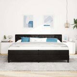 vidaXL Box Spring Postelja z Mattresom Črna 200x200 cm Žamet | Shoptok.si