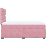 vidaXL Box spring postelja z vzmetnico roza 120x190 cm žamet, (21305195) | Shoptok.si