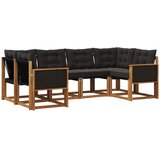 vidaXL Zunanja garnitura za sedenje z blazino 6 pcs Naravna in črna, (5000280322) | Shoptok.si
