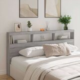 vidaXL Ormarić za uzglavlje LED sivom sonomom 200x17x102 cm | shoptok.hr