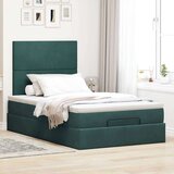 vidaXL Otomanski krevet s madracima tamnozeleni 120x200 cm baršunasti | shoptok.hr
