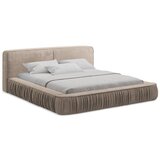 Makamii Bež tapecirani bračni krevet s prostorom za odlaganje s okvirom od letvica 140x200 cm Keoni - | shoptok.hr