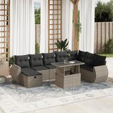 9-dijelni set vrtnih sofa od poliratana s jastucima svjetlosivi | shoptok.hr