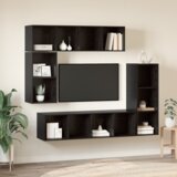 vidaXL Set TV komoda s pohranom 4 pcs Crni hrast Konstruirano drvo Cijene