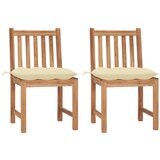 Maison Chic Vrtni stoli - Stol za vrt 2 kosa z blazinami trdna tikovina JS1429, (21877257) | Shoptok.si