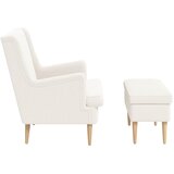  Fotelja s footstoolom 2 kom. Krem Bouclé 79 x 79 x 87,5 cm | shoptok.hr