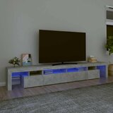 TV ormarić s LED svjetlima siva boja betona 260x36,5x40 cm | shoptok.hr