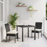 vidaXL 3-dijelni set blagovaonskog namještaja za vrt crni poli ratan | shoptok.hr