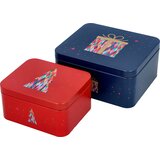 Birkmann Set škatel za piškote Colourful Christmas, oglat, rdeče-moder - male Cene