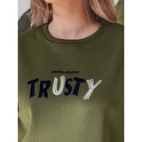 DStreet Bluza damska oversize z haftem SOFTRUS zielona | shoptok.hr