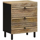 vidaXL Krevetni ormarić crni 50x33x62 cm Puno grubo drvo Mango Cijene
