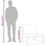  Srednja vrtna sofa sa smeđesivim jastucima od bagremovog drva | shoptok.hr
