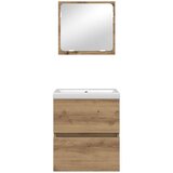 vidaXL Set namještaja za kupaonicu Zidne 3 pcs Crna, hrast i bijela | shoptok.hr