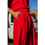 Marisse Red Viscose Wide-Leg Trousers | ePonuda.com