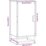 vidaXL Komoda boja hrasta 35,5 x 35 x 76 cm konstruirano drvo i metal | shoptok.hr