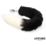 LateToBed BDSM Line Analni Čep Fox Tail Black & White | Shoptok.si