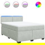 Maison Chic Box spring postelja - Vzmetna postelja z vzmetnico svetlo siva 160x200 cm žamet SL11147, (21902631) | Shoptok.si