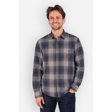 Reell Alvar Check Srajca brown / navy / grey Cene
