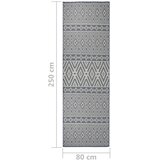 Vanjski tepih ravnog tkanja 80 x 250 cm plave pruge | shoptok.hr