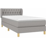  Krevet s oprugama i madracem svjetlosivi 100x200 cm od tkanine | shoptok.hr